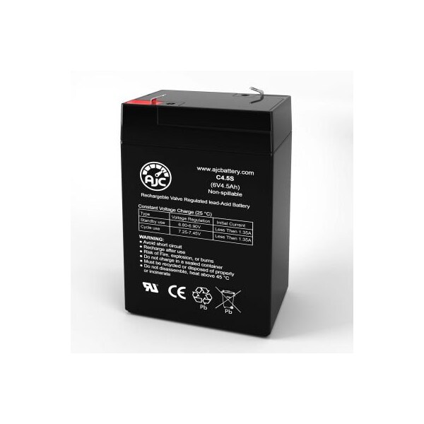 Battery Clerk AJC Chloride Power 100-001-131 Emergency Light Replacement Battery 4.5Ah, 6V, F1 AJC-C4.5S-J-0-186904 - main